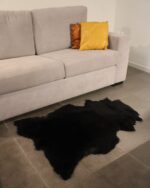 Black Lambskin Shearling Hide For Rugs & Decoration