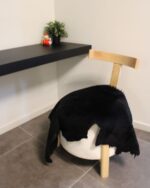 Black Lambskin Shearling Hide For Rugs & Decoration