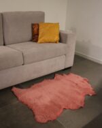 Pink Lambskin Shearling Hide For Rugs & Decoration