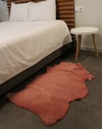 Pink Lambskin Shearling Hide For Rugs & Decoration