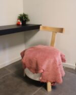 Pink Lambskin Shearling Hide For Rugs & Decoration