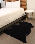 Deep Blue Lambskin Shearling Hide For Rugs & Decoration