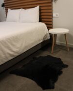 Black Lambskin Shearling Hide For Rugs & Decoration