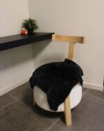 Black Lambskin Shearling Hide For Rugs & Decoration