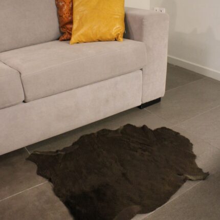 Bruciato Brown Goatskin Hide For Rugs & Decoration