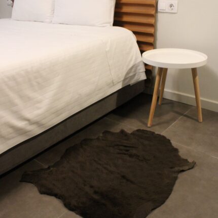 Bruciato Brown Goatskin Hide For Rugs & Decoration