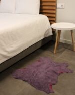 Purple Lambskin Shearling Hide For Rugs & Decoration