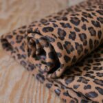 Suede Leather PSD026 Screenprint Leopard Brown 1.35–1.45m² - Image 2