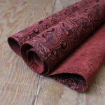 Waxed Leather FGE001 Embossed Burgundy 1.80–2.00m²
