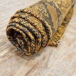 Embossed Cowhide Leather Snake Senape