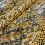 Embossed Cowhide Leather Snake Senape - Image 2