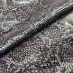 Embossed Cowhide Leather Snake Black - Image 2