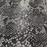 Embossed Cowhide Leather Snake Black - Image 3