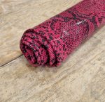 Embossed Cowhide Leather Snake Borgogna