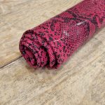Embossed Cowhide Leather Snake Borgogna