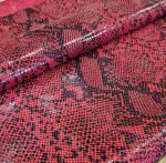 Embossed Cowhide Leather Snake Borgogna - Image 3