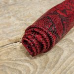 Embossed Cowhide Leather Snake Rosso - Image 2