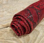 Embossed Cowhide Leather Snake Rosso