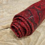 Embossed Cowhide Leather Snake Rosso