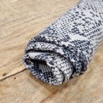 Embossed Cowhide Leather Snake Bianco White