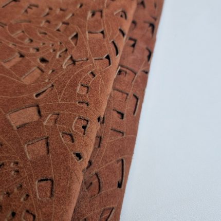 Laser Cut Leather with Decorative Pattern L104920 Root Beer