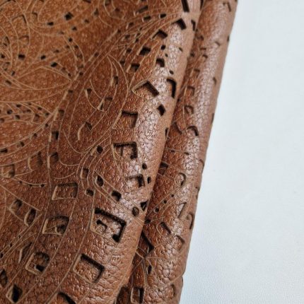 Laser Cut Leather with Decorative Pattern L114026 Brunette