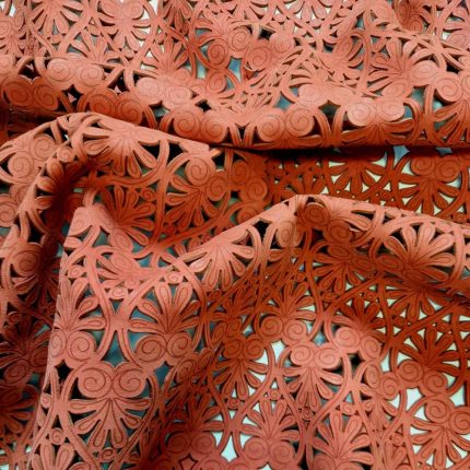 Laser Cut Leather with Decorative Pattern L121247 Cardinal