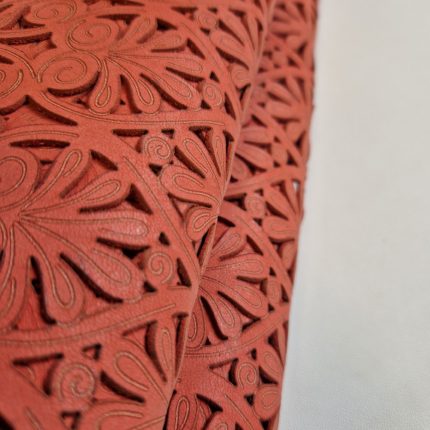 Laser Cut Leather with Decorative Pattern L121247 Cardinal