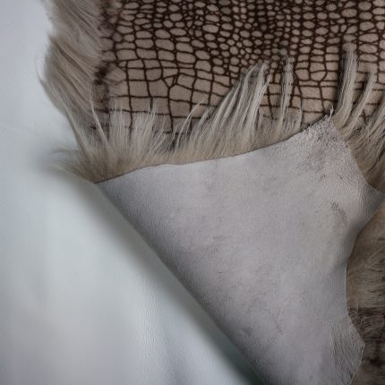 Goatskin Hide ~24x22cm Beige-Animal Print RG60