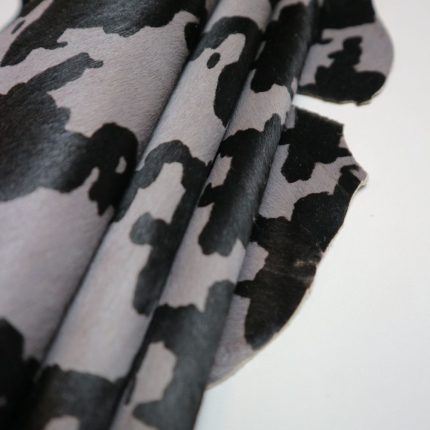 Ponyskin Δέρμα Μαύρο-Γκρι Αφηρημένο Καμουφλάζ PO5920
