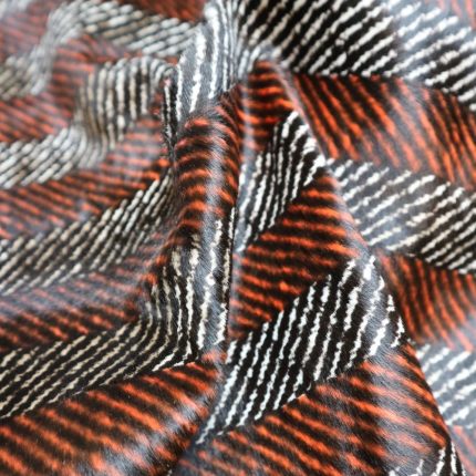 Ponyskin Δέρμα Πορτοκαλί Ρίγα PO5942