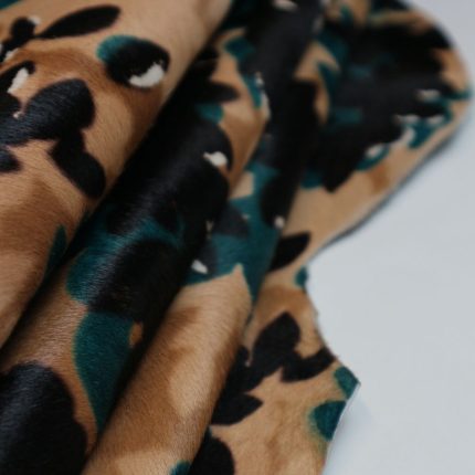 Ponyskin Leather Green & Brown Floral PO5971