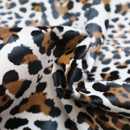 Ponyskin Δέρμα Λευκό Λεοπάρ PO5948