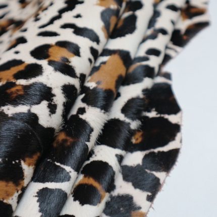 Ponyskin Δέρμα Λευκό Λεοπάρ PO5948
