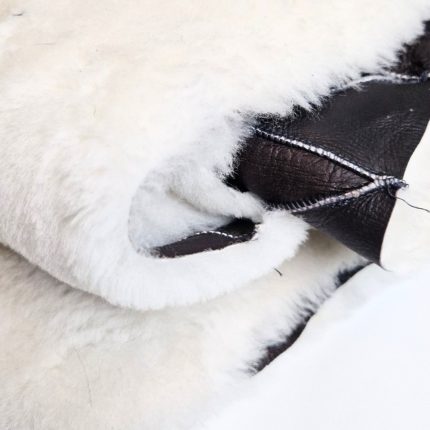 Calf Shearling Leather Soft 120x240cm White PL44WH