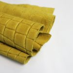 Δέρμα Σουέτ Κροκό 1.30-1.38m2 Κίτρινο Celery CR004Y