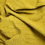 Δέρμα Σουέτ Κροκό 1.30-1.38m2 Κίτρινο Celery CR004Y